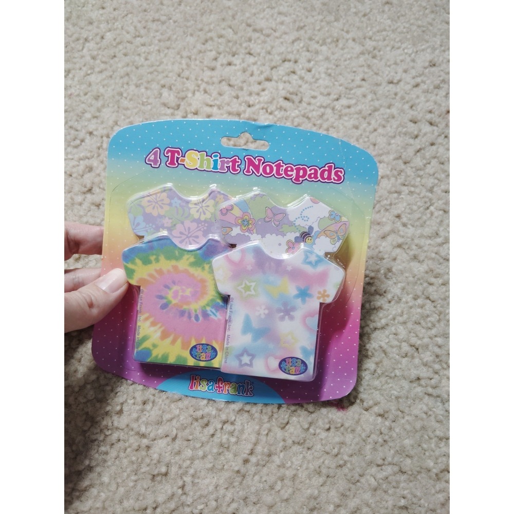 Vintage 2000s Lisa Frank 4 T-Shirt Notepads / New In Package